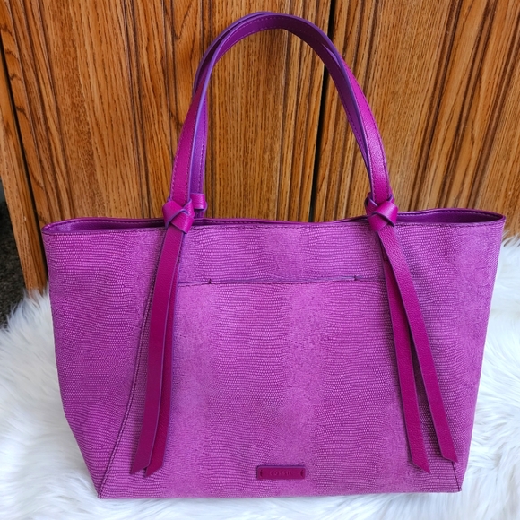 Fossil Handbags - Fossil Magenta Textured Tote Bag